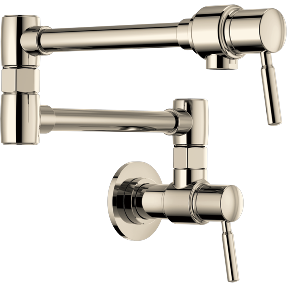 GRIFO DE COCINA BRIZO EUROPEAN NÍQUEL DE PARED CON BRAZO ARTICULADO