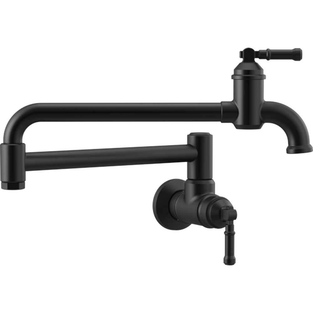 [1190LFL-BL] GRIFO MEZCLADOR DE PARED DELTA BRODERICK PARA COCINA NEGRO MATE