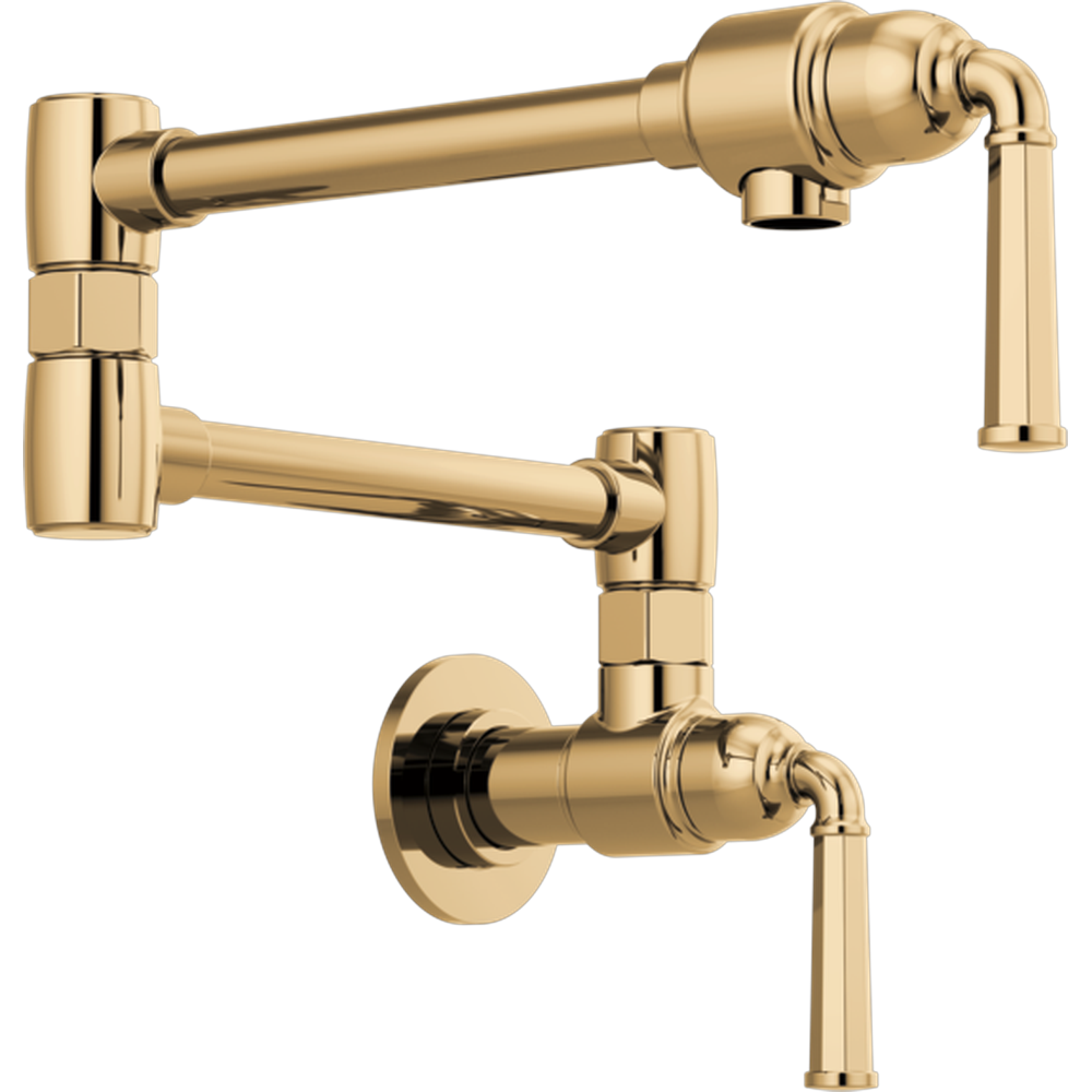 GRIFO DE COCINA BRIZO DE PARED CAÑO ARTICULADO DORADO