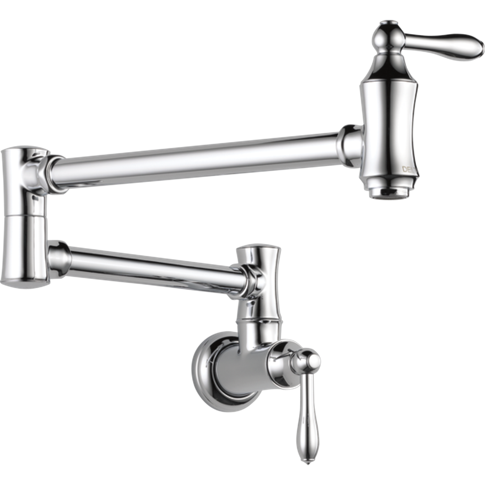 [1177LF] GRIFO DE LLENADO DE OLLAS DELTA CROMO DE PARED CON BRAZO ARTICULADO Y 2 MANIJAS