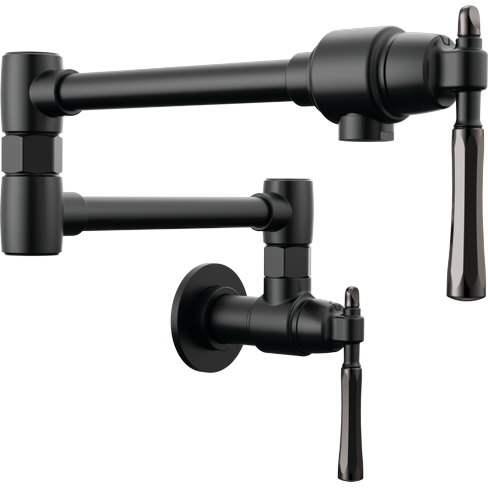 GRIFO DE COCINA BRIZO TULHAM MONOMANDO NEGRO MATE DE PARED