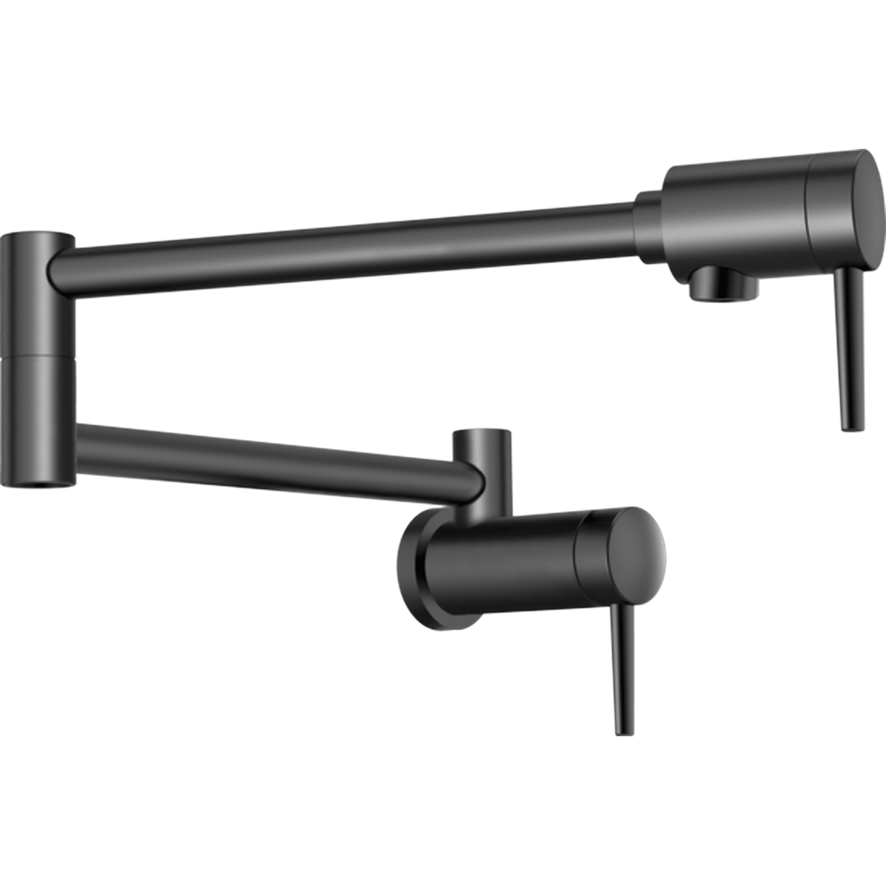 [1165LF-BL] GRIFO DE COCINA MONOMANDO MODERNO DE PARED DELTA NEGRO MATE