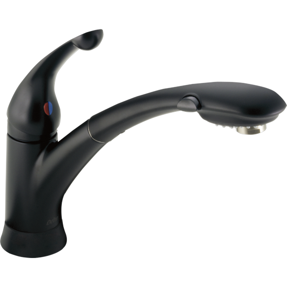 [470-BL-DST] GRIFO MONOMANDO COCINA EXTRAÍBLE NEGRO DELTA