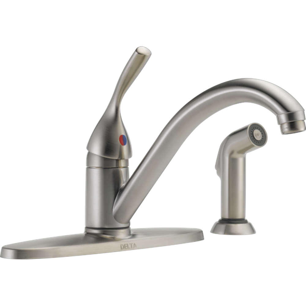 [400-SS-DST] GRIFO DE COCINA MONOMANDO DELTA SERIE 400 CROMADO CON SPRAY MANUAL SOBRE CUBIERTA