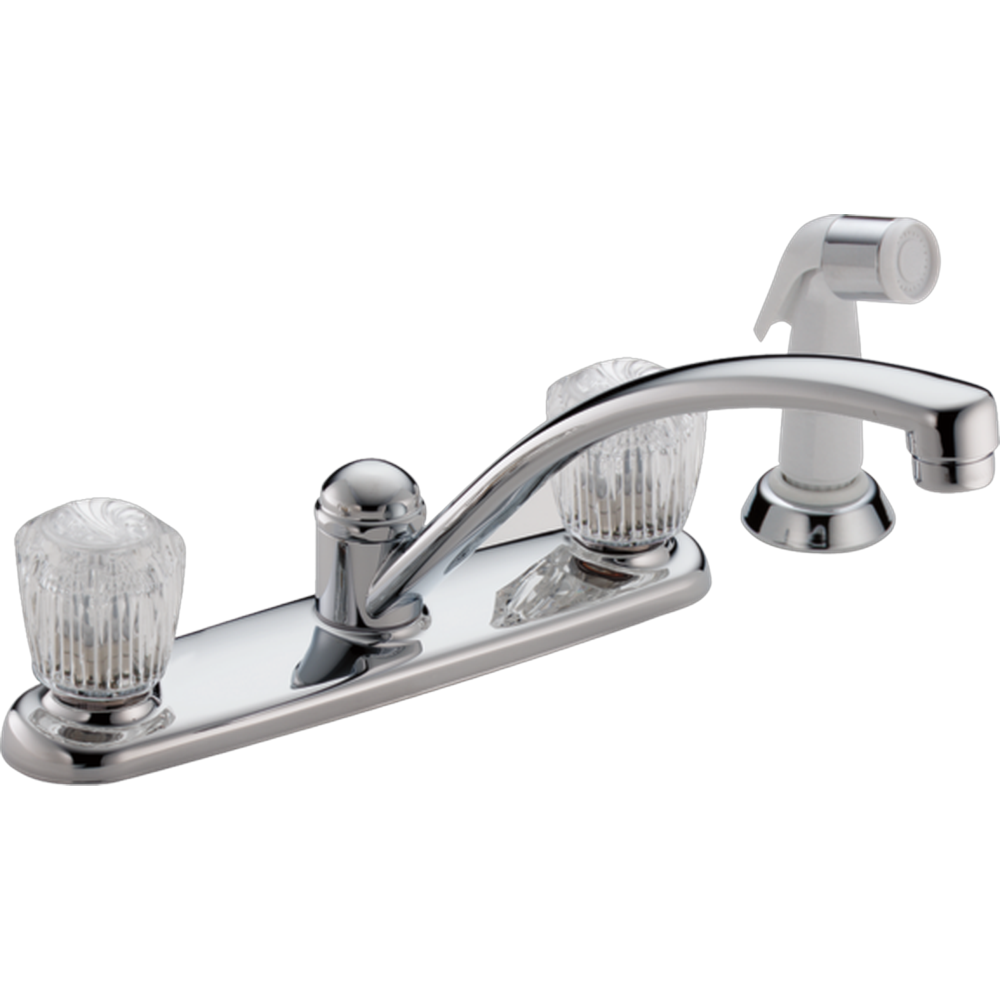 [2402LF] GRIFO DE COCINA DELTA CROMO 2 MANIJAS CON ROCIADOR