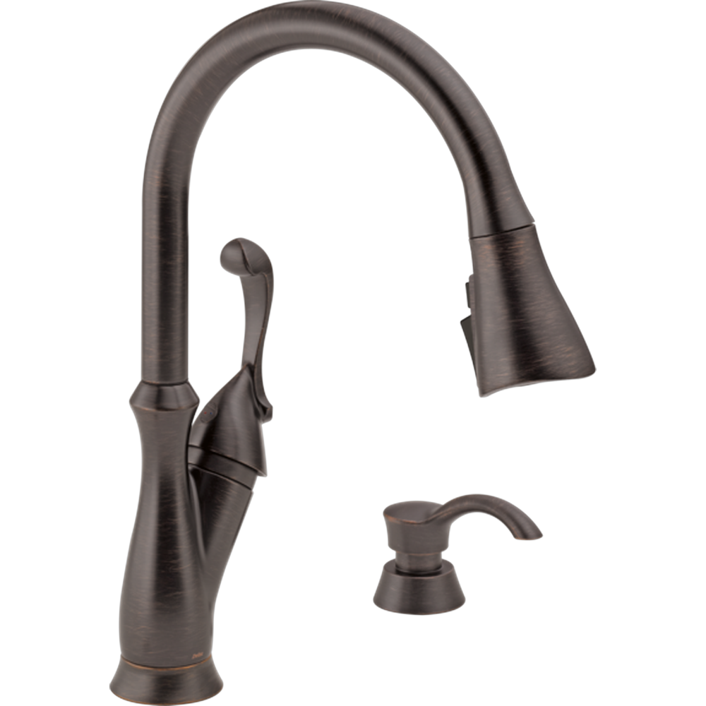 [19950Z-RBSD-DST] GRIFO DE COCINA PULL-DOWN DELTA ARABELLA CON DISPENSADOR DE JABÓN, BRONCE VENECIANO