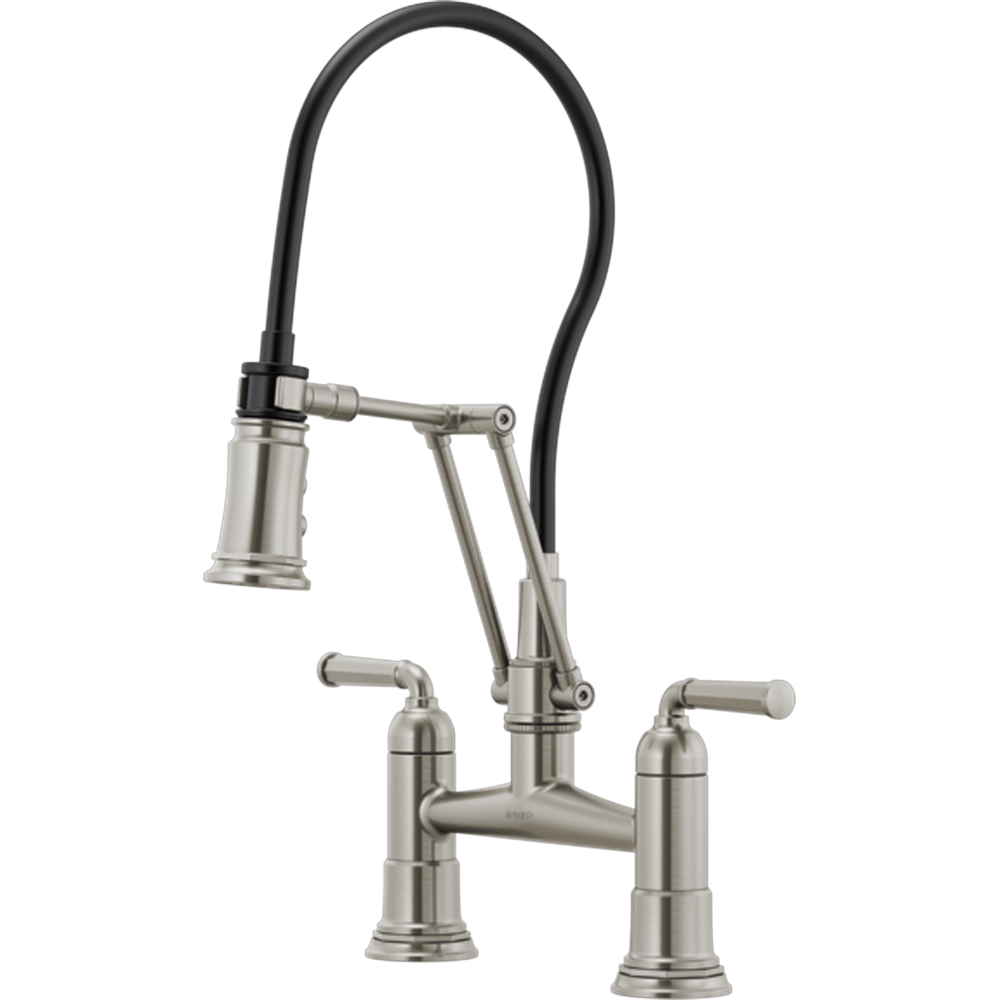 [62274LF-SS] GRIFO DE COCINA BRIZO ROOK PUENTE ARTICULADO ALTO CROMO CON ROCIADOR EXTRAÍBLE