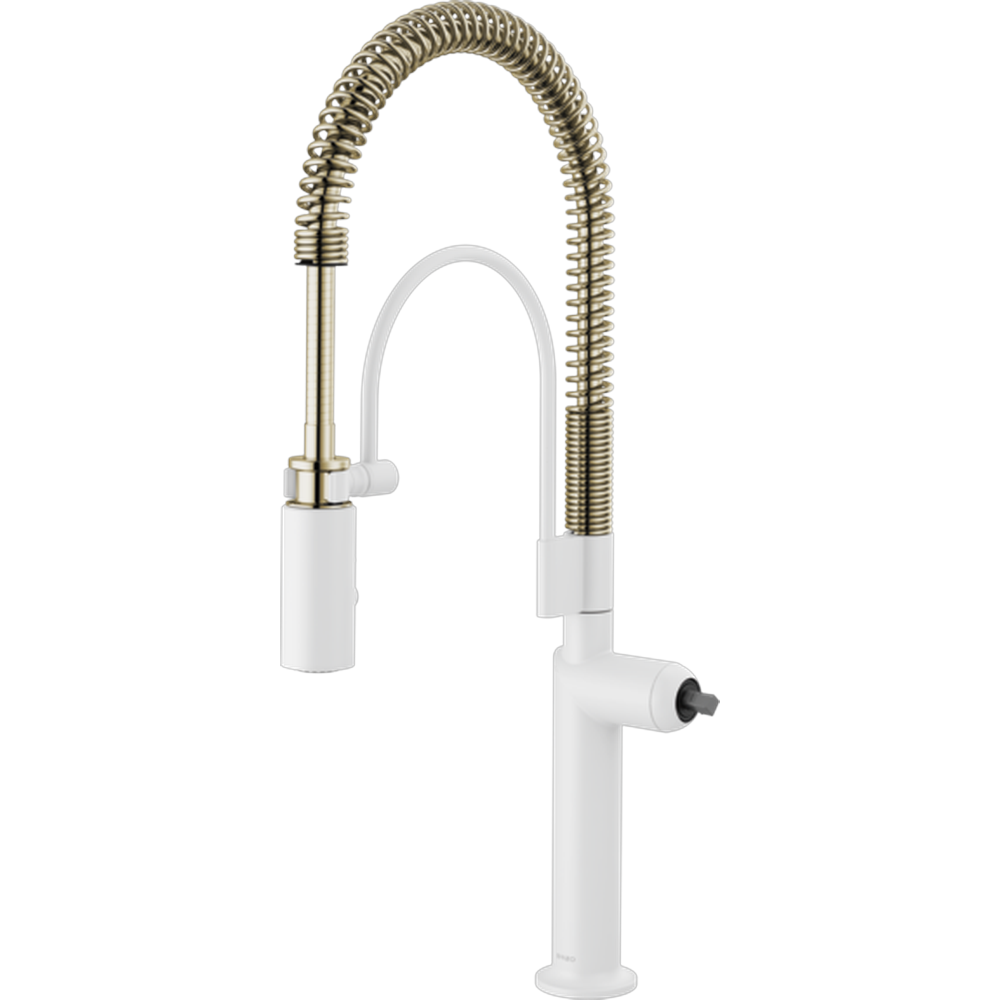 GRIFO DE COCINA SEMI-PROFESIONAL MONOMANDO BRIZO JASON WU COLECCIÓN™ BLANCO / NÍQUEL PULIDO