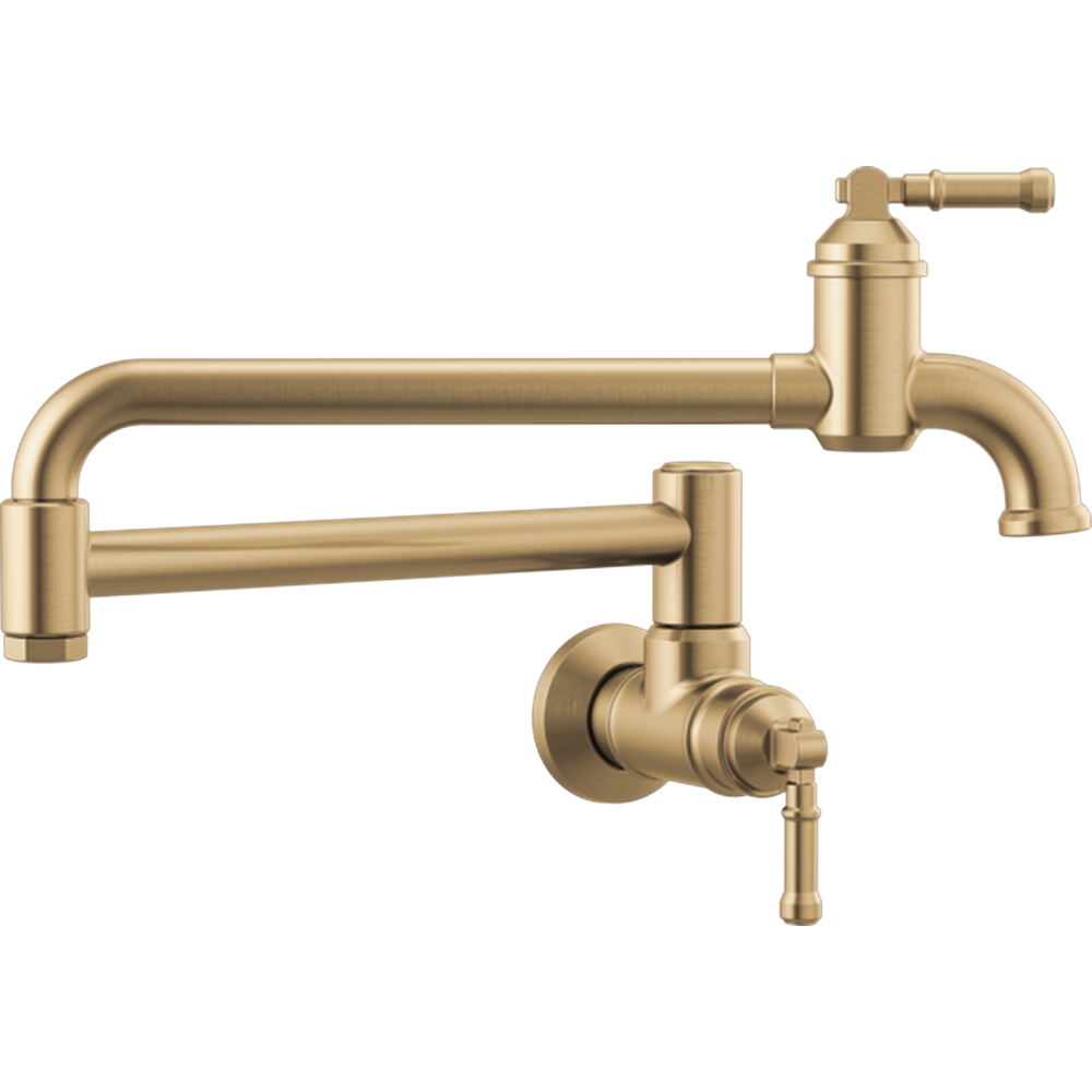 GRIFO DE COCINA DORADO CON BRAZO ARTICULADO DELTA BRODERICK