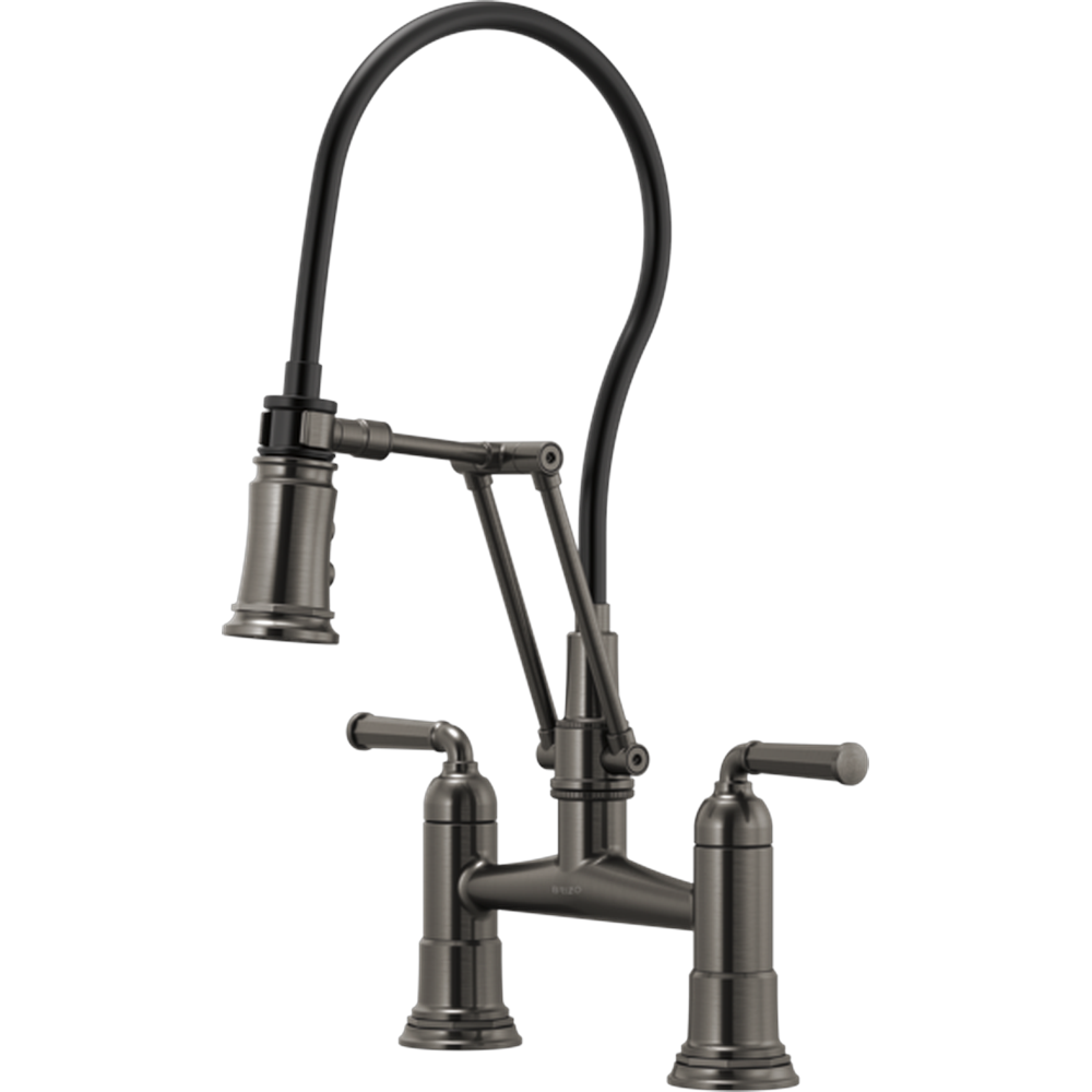 GRIFO BRIZO ROOK NEGRO ALTO ARTICULADO COCINA 2 MANIJAS