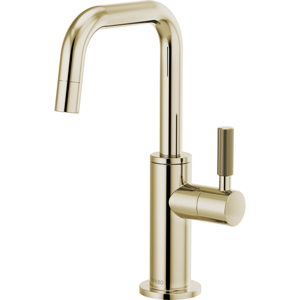 [61353LF-C-PN] GRIFO DE BEBIDAS BRIZO LITZE® NÍQUEL PULIDO CON CAÑO CUADRADO Y MANIVELA ESTRIADA