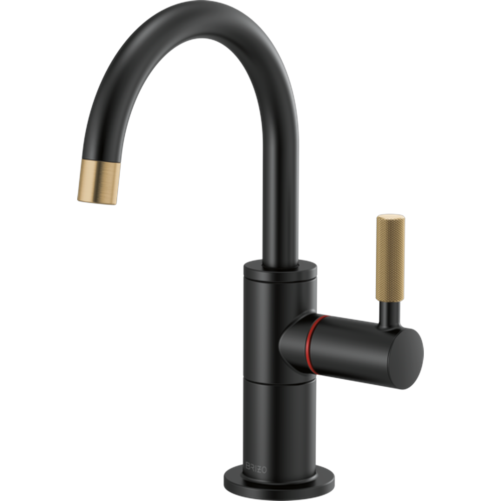 [61343LF-H-BLGL] GRIFO DE COCINA BRIZO LITZE INSTANTÁNEO MONOMANDO NEGRO MATE DORADO MATE