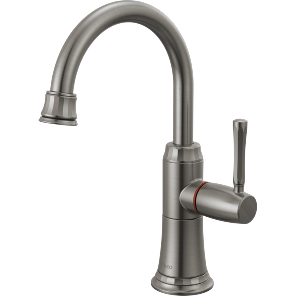 GRIFO DE COCINA BRIZO TULHAM MONO MANDO NEGRO ACERO CEPILLADO