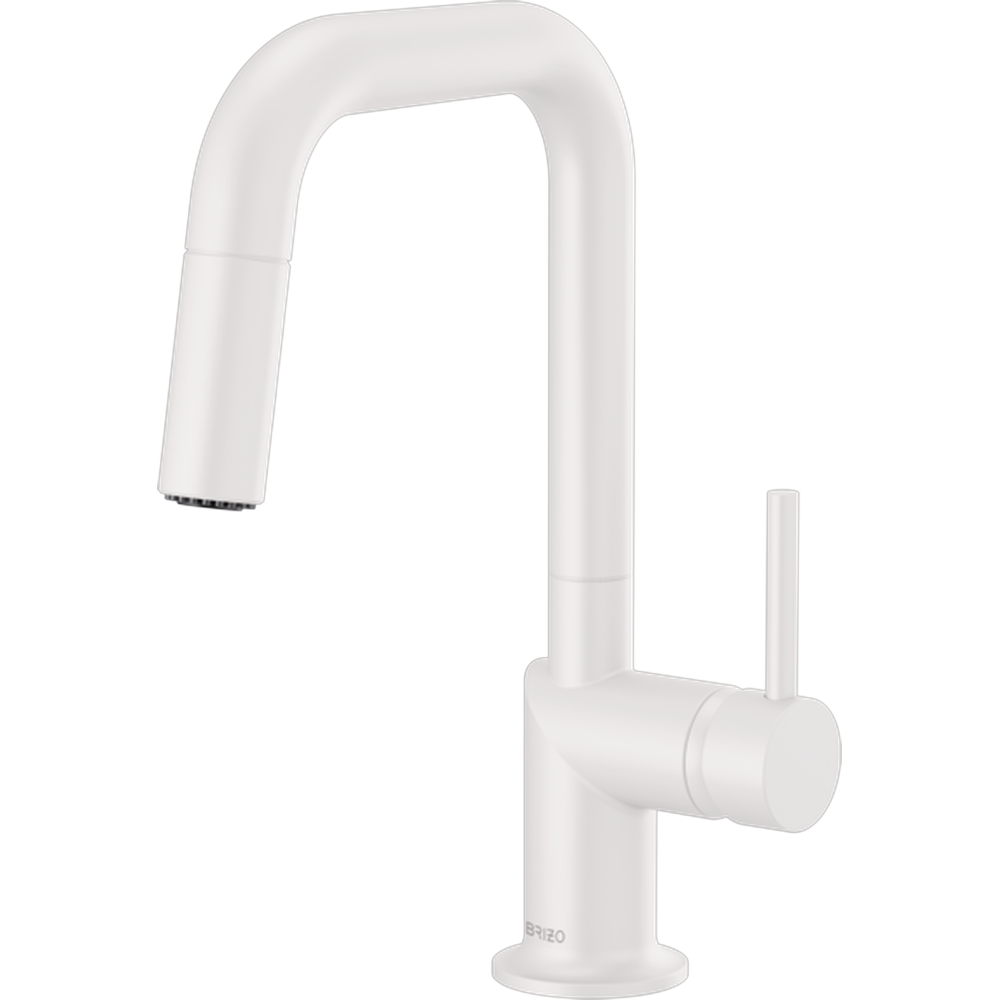 GRIFO PREP PLEGABLE BLANCO MATE CON ROCÍO CUADRADO PARA COCINA
