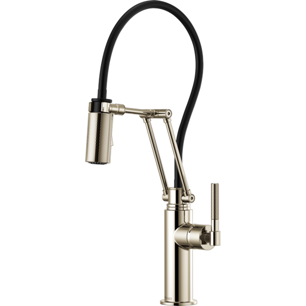 GRIFO ARTICULADO BRIZO LITZE MANIJA ESTRIADA NÍQUEL PULL-DOWN