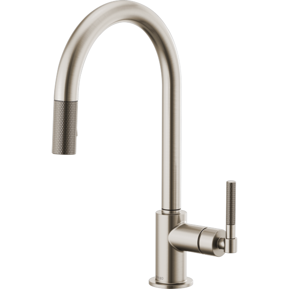 [63043LF-SS] GRIFO PULL-DOWN BRIZO LITZE ARCO MANIJA MOLETEADA CROMO