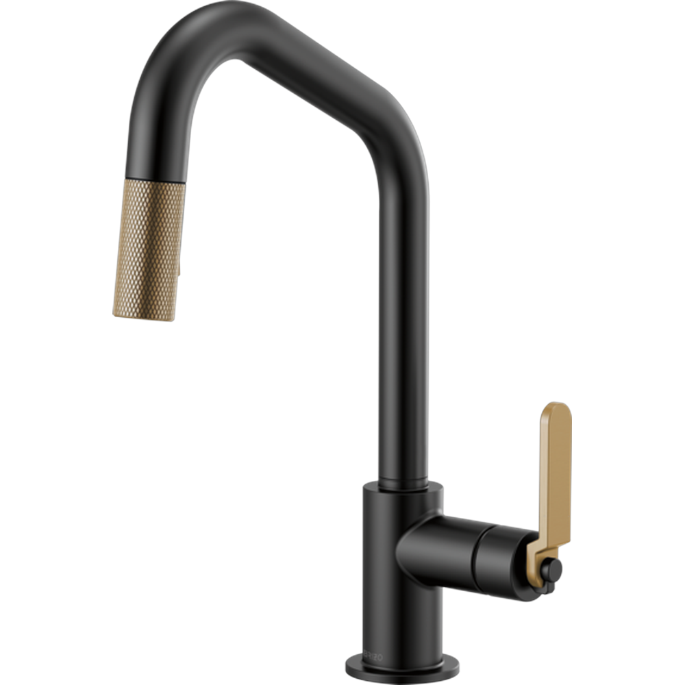 [63064LF-BLGL] GRIFO COCINA PULL-DOWN BRIZO LITZE BOQUILLA ANGULAR MANIJA INDUSTRIAL NEGRO
