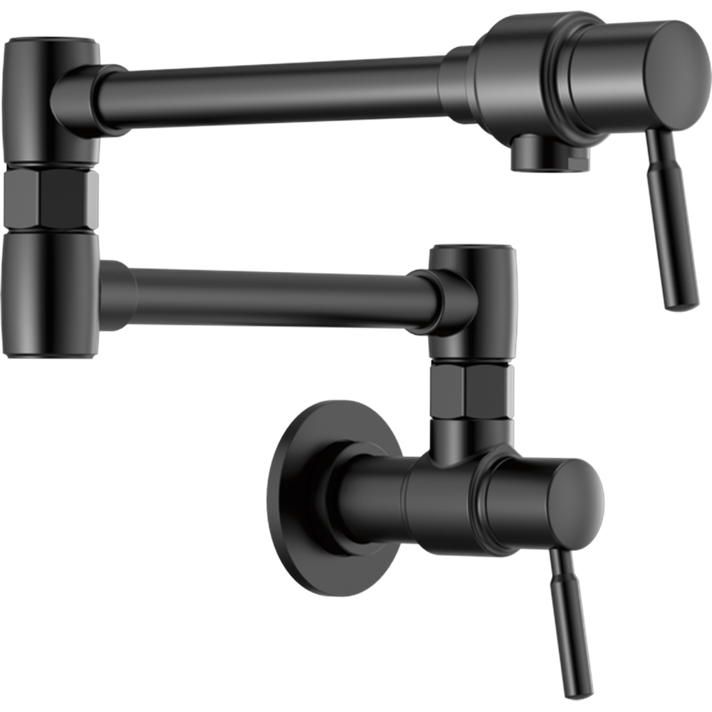 [62820LF-BL] GRIFO DE COCINA MONOMANDO DE PARED NEGRO BRILLANTE CON BRAZO ARTICULADO BRIZO