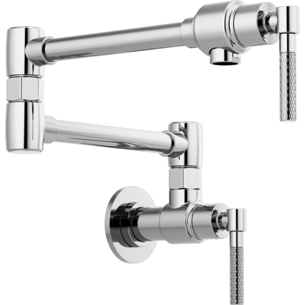 BRIZO LITZE GRIFO COCINA PARED MANIJA ESTRIADA CROMO