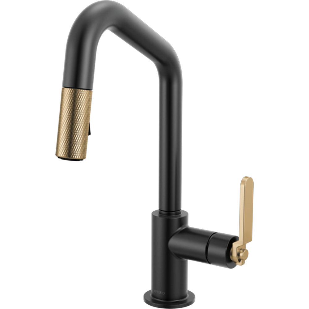 [63964LF-BLGL] GRIFO PREP BRIZO LITZE® PULL-DOWN CON BOQUILLA ANGULAR - ACABADO DORADO MATE