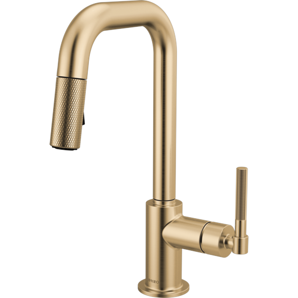 [63953LF-GL] GRIFO MONOMANDO BRIZO LITZE DORADO DE COCINA - CAÑO CUADRADO