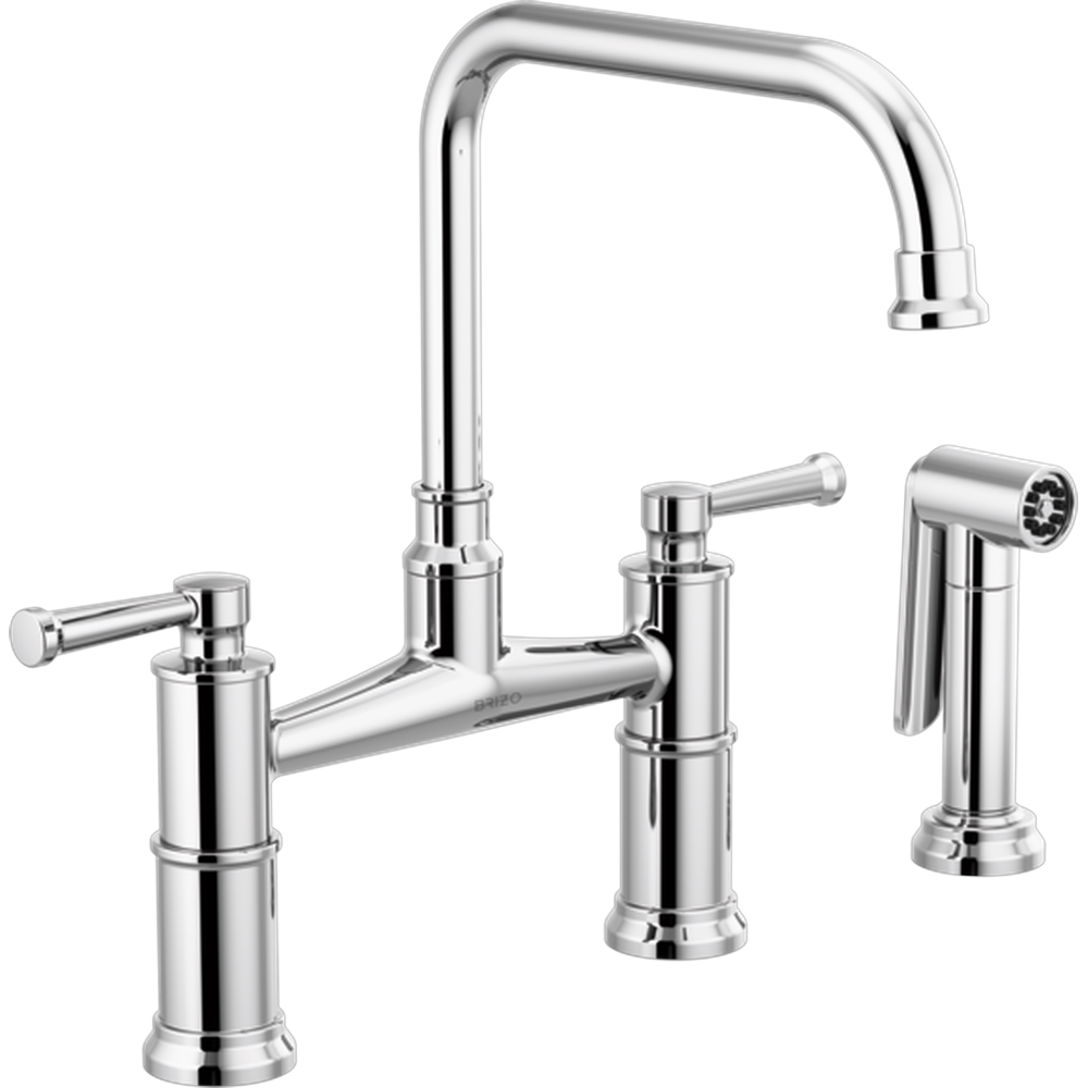 GRIFO DE PUENTE BRIZO ARTESSO CON ROCIADOR LATERAL - ALTO, 2 MANIJAS Y 3 ORIFICIOS