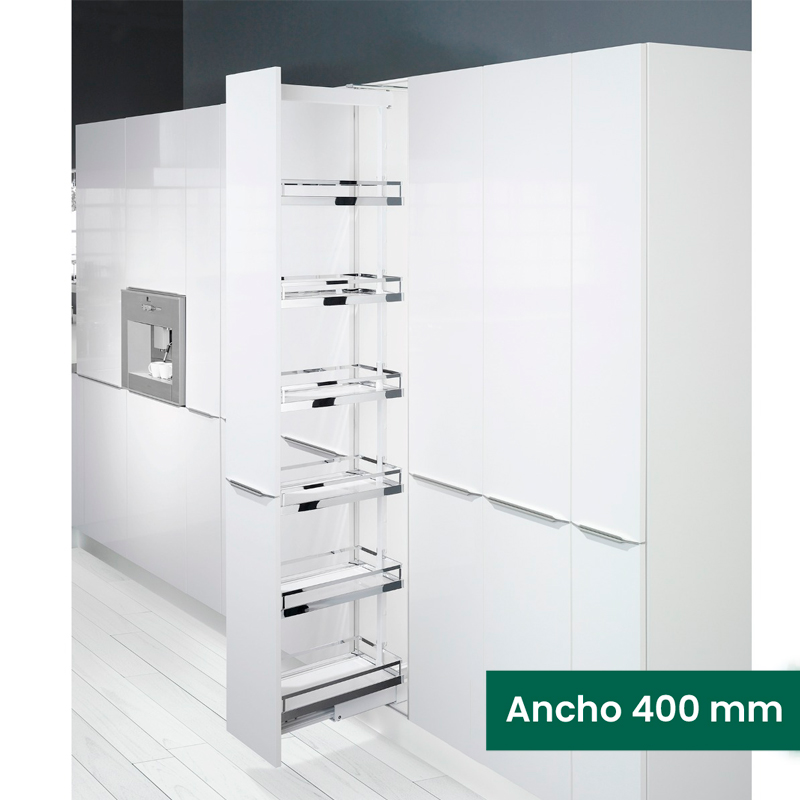 KIT 03 - EXTRAÍBLE PARA COCINA DISPENSA CON 6 ENTREPAÑOS STYLE PARA MUEBLE DE 400 MM DE ANCHO