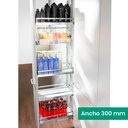 KIT 07 - EXTRAÍBLE PARA COCINA DISPENSA CON 4 ENTREPAÑOS STYLE, BOTES CONTENEDORES PARA MUEBLE DE 300 MM DE ANCHO