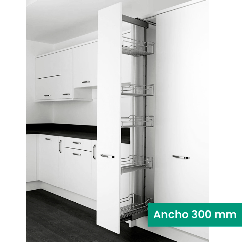[mag:13583] KIT 09 - EXTRAÍBLE PARA COCINA DISPENSA CON 5 CANASTILLAS PARA MUEBLE DE 300 MM DE ANCHO
