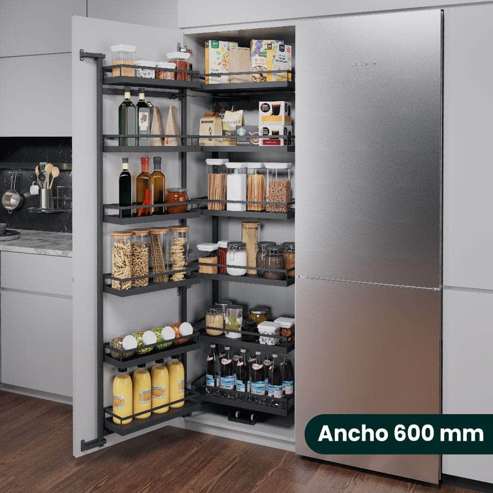 SET TANDEM STYLE III DE 6 ENTREPAÑOS, PARA MUEBLE DE 600 MM DE ANCHO, 1700 MM DE ALTURA, ACABADO ANTRACITA