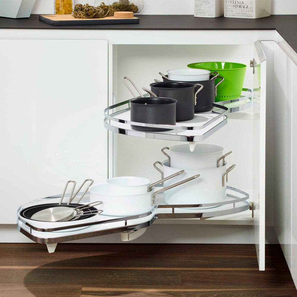 [mag:12119] EXTRAÍBLE DE COCINA PARA MUEBLE EN ESQUINA LEMANS II STYLE, ACABADO CROMO