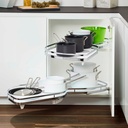 EXTRAÍBLE DE COCINA PARA MUEBLE EN ESQUINA LEMANS II STYLE, ACABADO CROMO