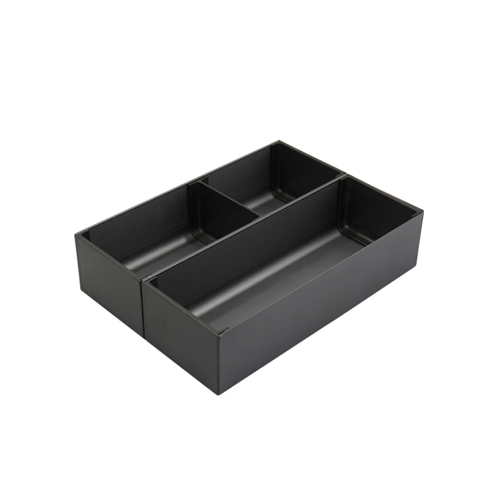 [mag:16942] ORGANIZADOR REVEAL (DOBLE) DE 3 DIVISIONES, 200 X 150 MM. ALTURA 51 MM. ALUMINIO ANODIZADO ANTRACITA