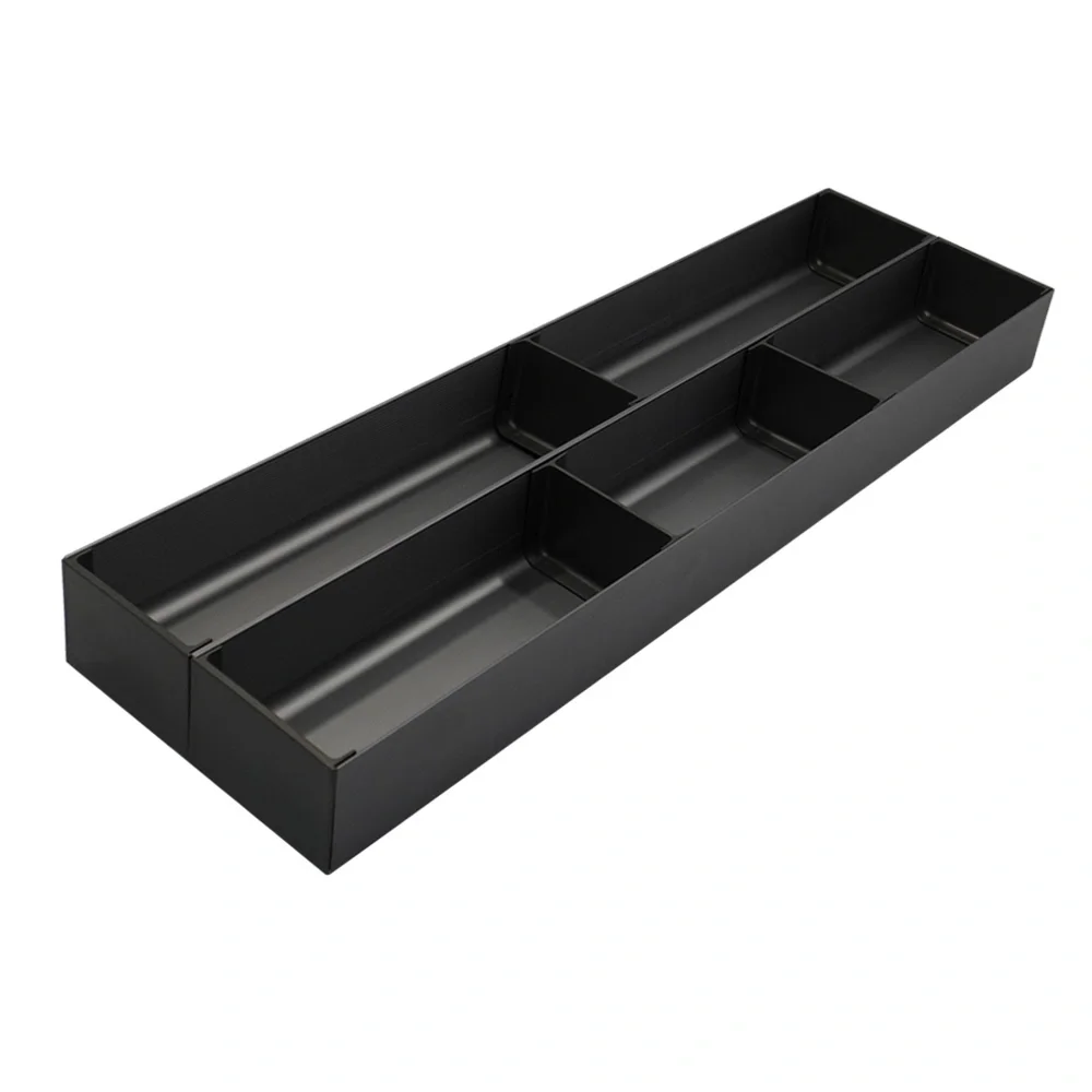 [mag:21071] CUBERTERO REVEAL (DOBLE) CON 3 DIVISORES 472 X 150 MM. ALTURA 51 MM. ALUMINIO ANODIZADO ANTRACITA