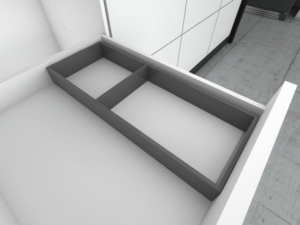 [mag:8839] SET ORGANIZADOR CUBERTERO LABRYS CON 2 DIVISIONES, DE ALUMINIO ACABADO STARDUST