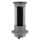 MULTICONTACTO DE TORRE PUSH ELITE, 3 SOCKETS, ACABADO INOX