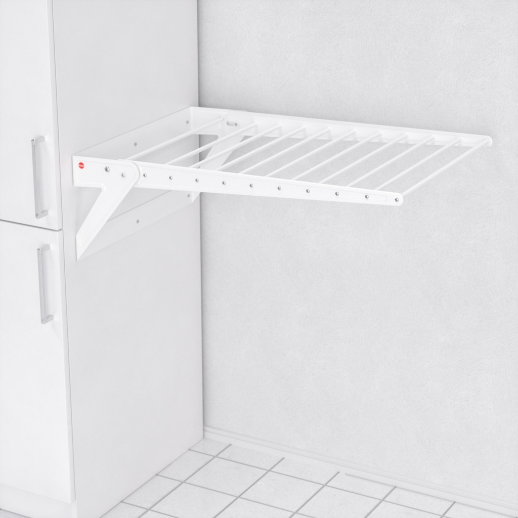 RACK LAUNDRY PARA TENDER ROPA, COLOCACIÓN A MURO, COLOR BLANCO
