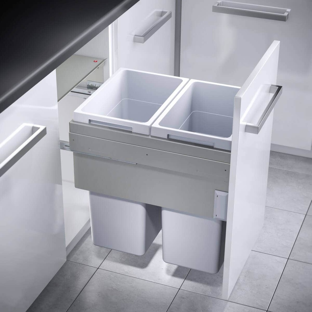 [mag:1234] BOTE BASURERO EXTRAÍBLE EURO CARGO-ST PARA GABINETE DE 450 MM. CAP TOTAL 76 L/ 2 BOTES DE 38 L