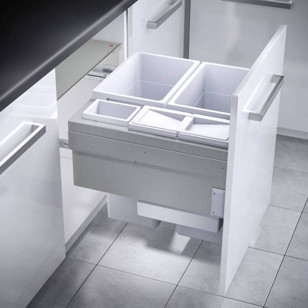 [mag:5569] BOTE BASURERO EXTRAÍBLE EURO CARGO-ST PARA GABINETE DE 600 MM. CAP TOTAL 91 L/ 2 DE 38 L/ 1 DE 12 L/ 1 DE 2.5 L