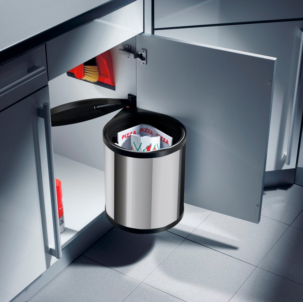 [320.106] BOTE BASURERO MOON HAILO DE 15 L PARA GABINETE DE ANCHO DE 400 MM (Blanco)