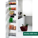 KIT 12 - EXTRAÍBLE PARA COCINA DISPENSA CON 6 ENTREPAÑOS GRAY PARA MUEBLE DE 400 MM DE ANCHO