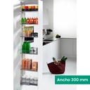 KIT 11 - EXTRAÍBLE PARA COCINA DISPENSA CON 6 ENTREPAÑOS GRAY PARA MUEBLE DE 300 MM DE ANCHO