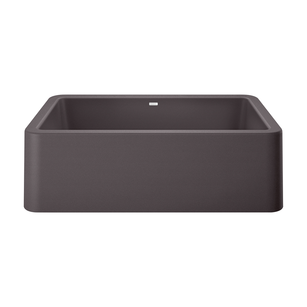 TARJA DE COCINA BLANCO IKON DE SILGRANIT COLOR CINDER 33 PULGADAS CON FRENTE DELANTAL