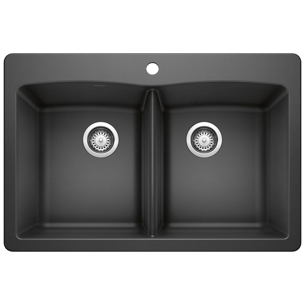 TARJA COCINA DOBLE TAZÓN BLANCO DIAMOND SILGRANIT ANTRACITA