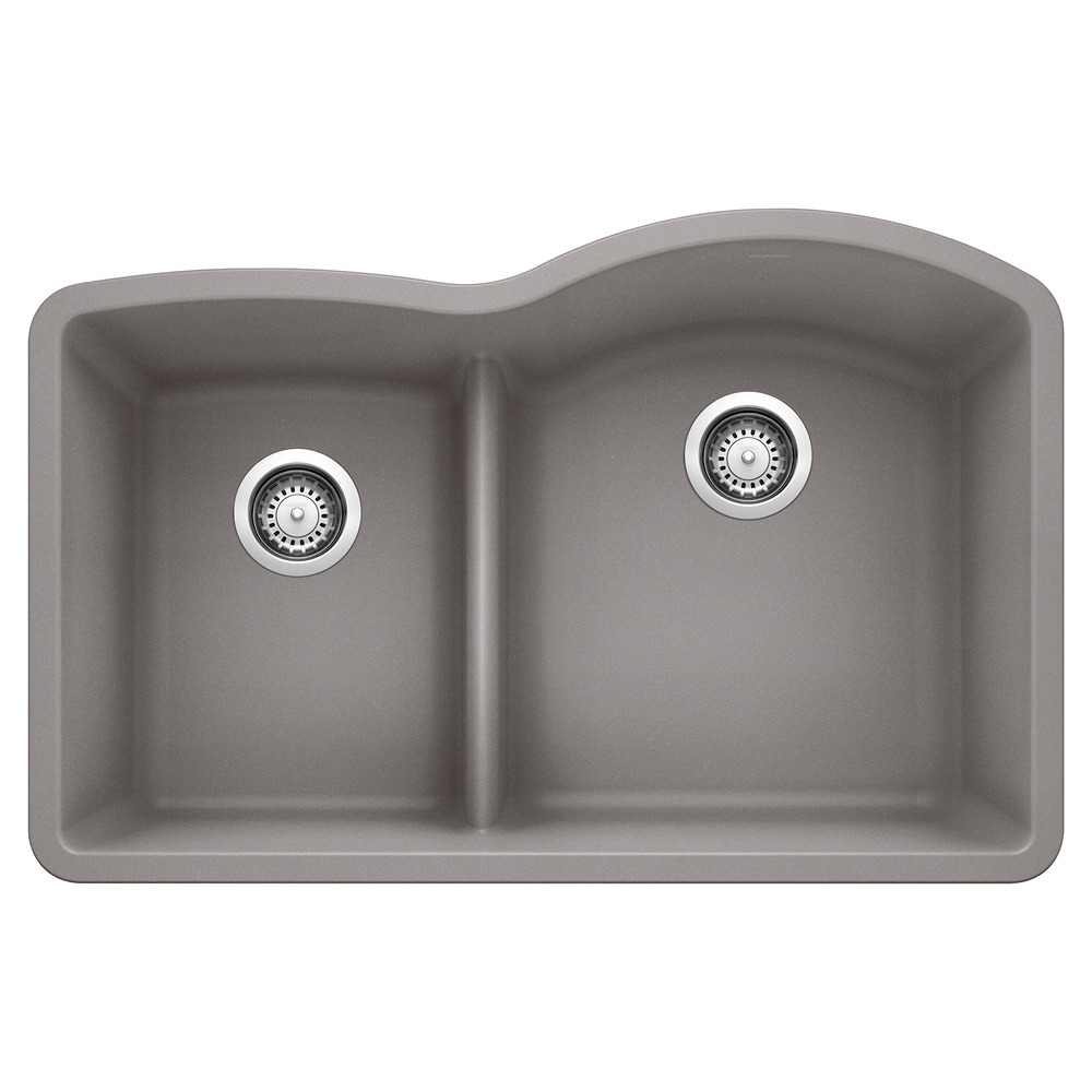 TARJA DE COCINA BLANCO SILGRANIT GRIS BAJO CUBIERTA 1.75 DIVISION BAJA