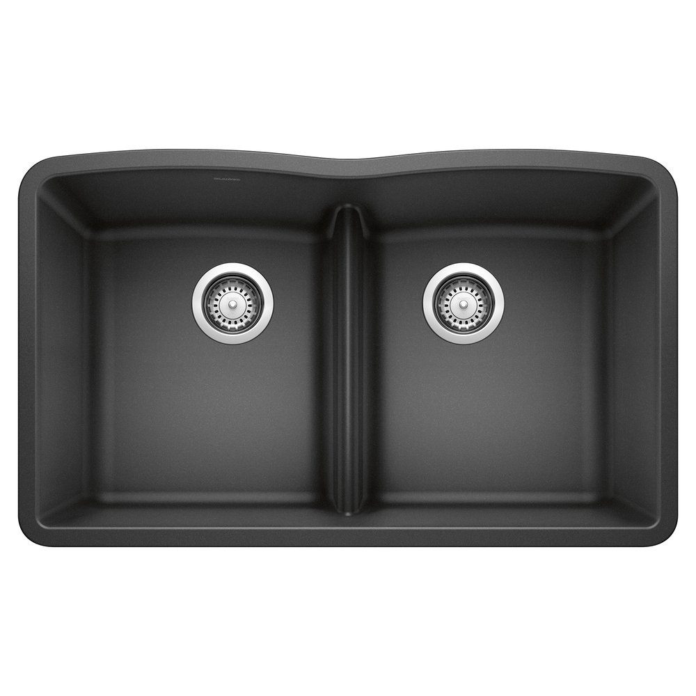 [442075] FREGADERO BLANCO DIAMOND DOBLE BAJO CUBIERTA ANTRACITA SILGRANIT