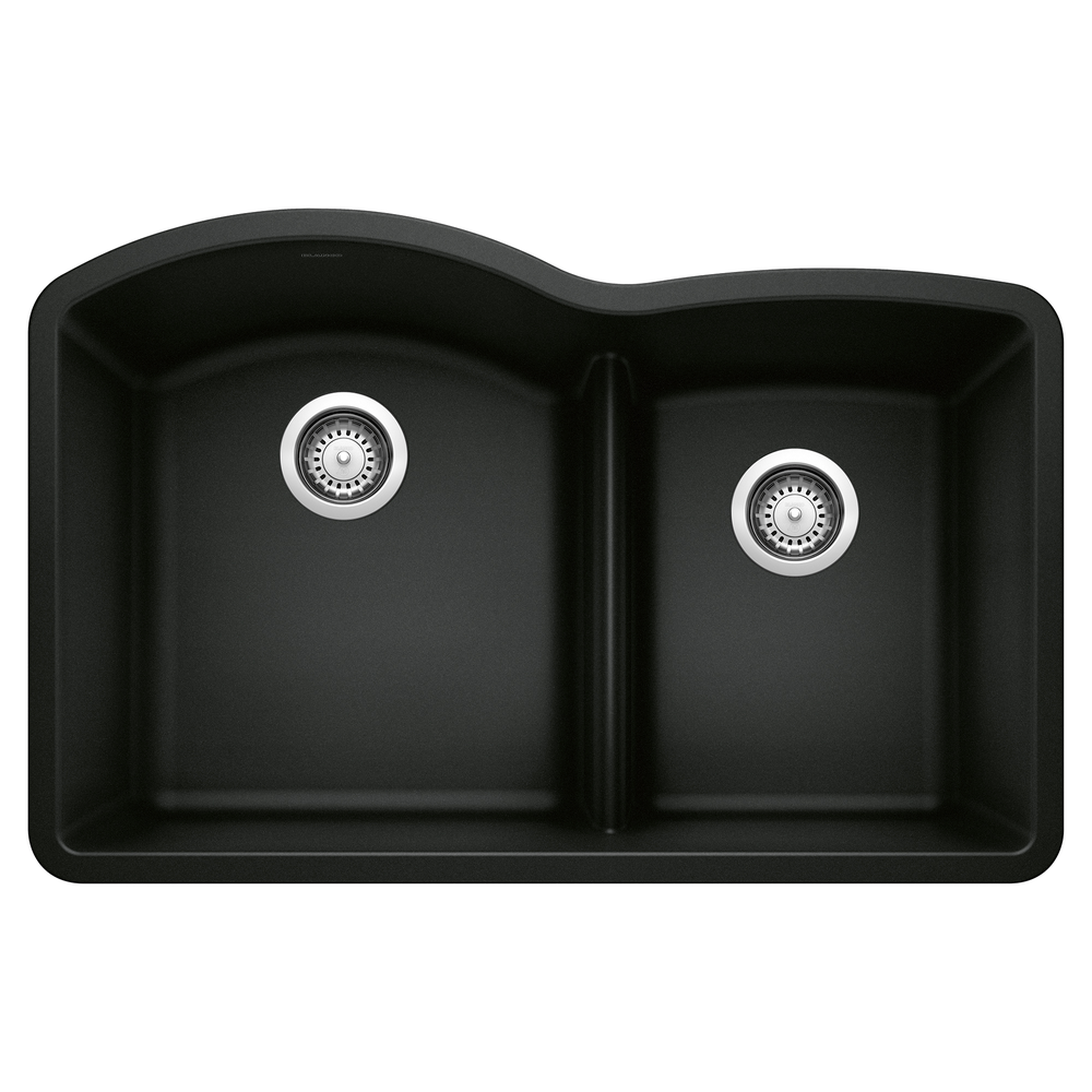 TARJA DE COCINA SILGRANIT DIAMOND 1-3/4 DIVISIÓN BAJA NEGRO CARBÓN