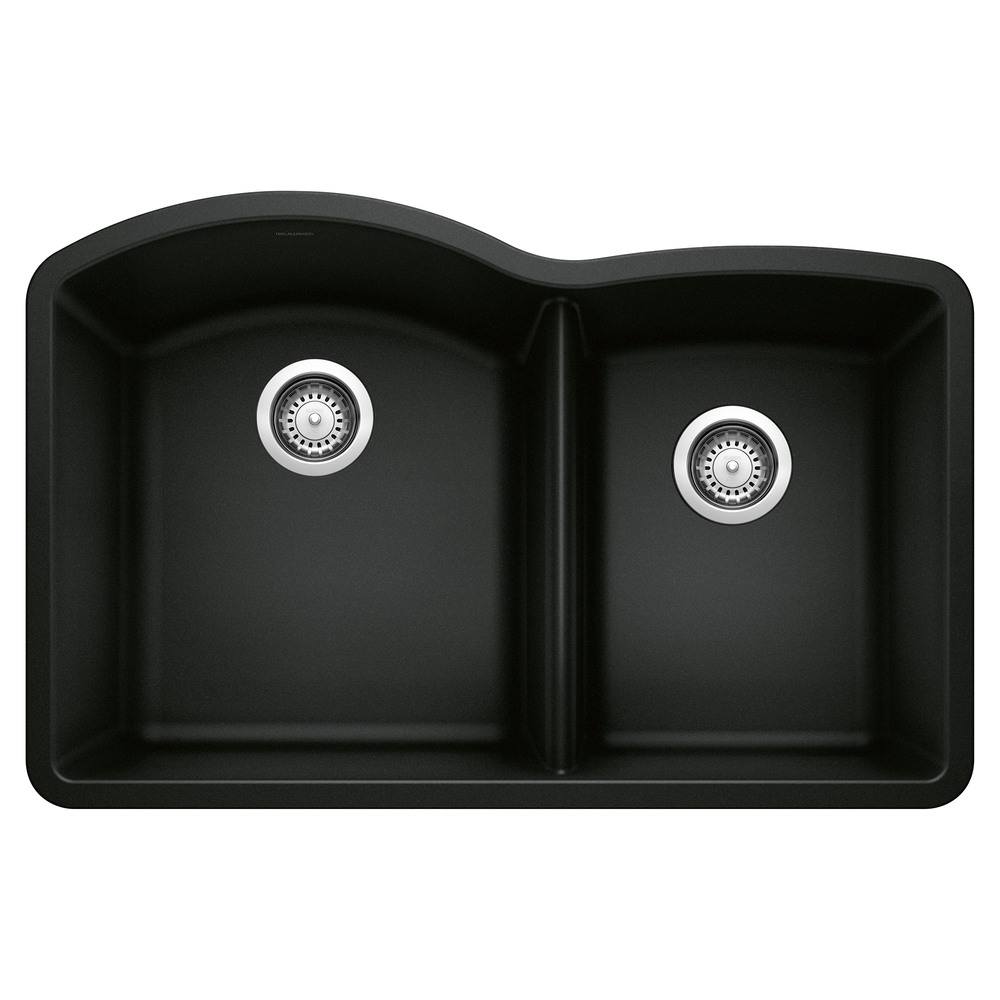 [442909] TARJA DE COCINA SILGRANIT DIAMOND 1-3/4 TAZAS NEGRO CARBÓN BLANCOMEX