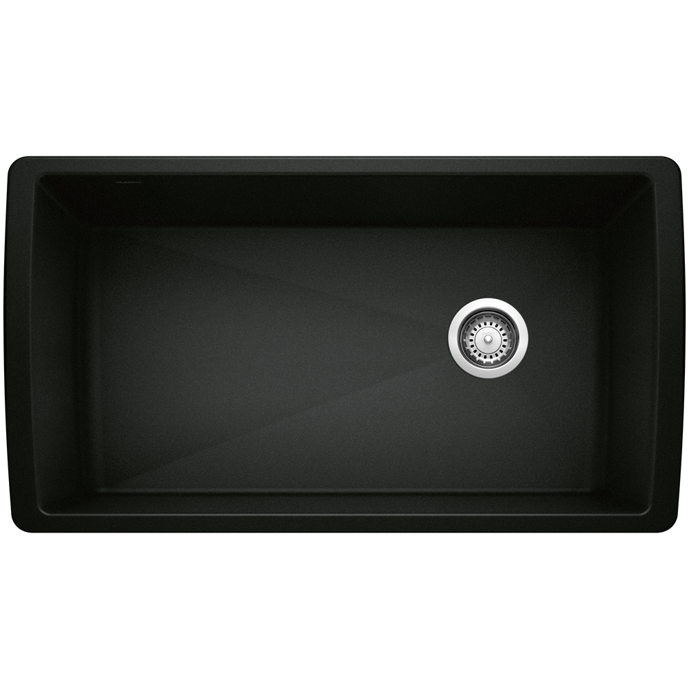 TARJA DE COCINA BLANCO DIAMOND SUPER SENO INDIVIDUAL COLOR NEGRO CARBÓN SILGRANIT