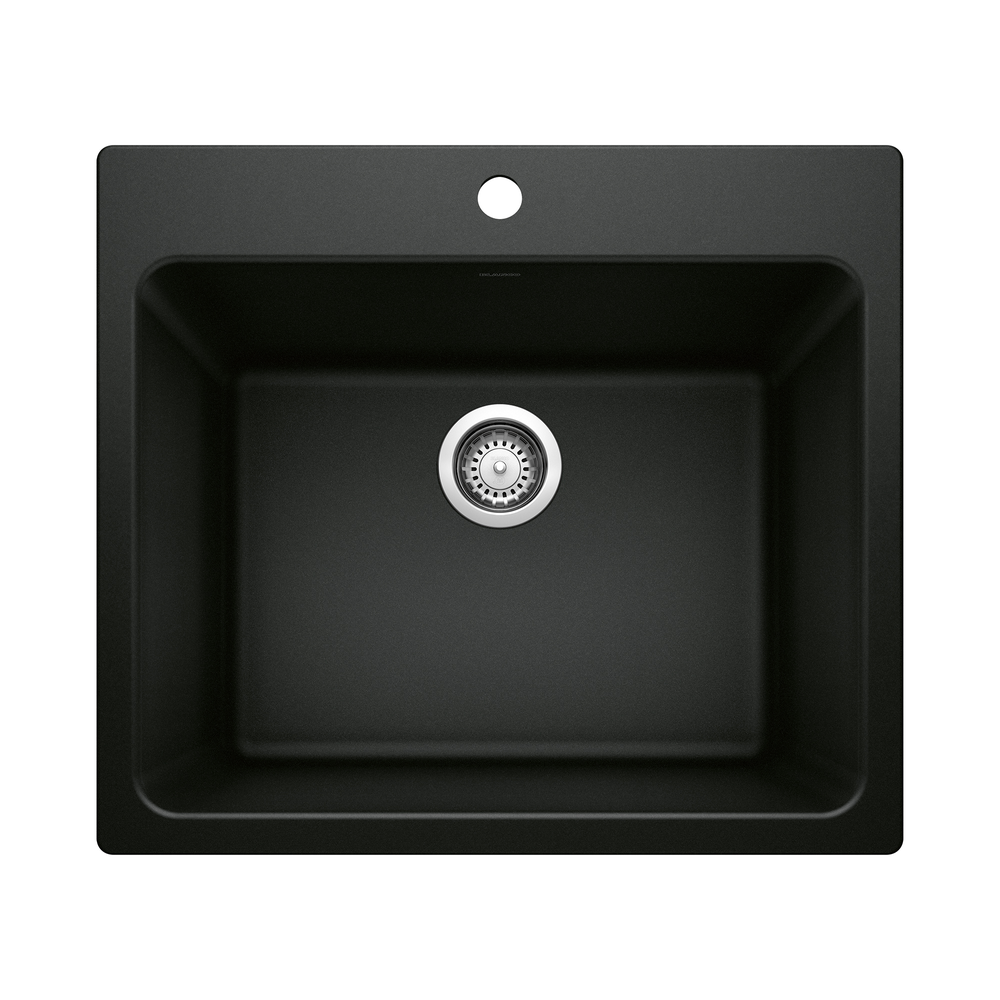 [442924] FREGADERO LIVEN BLANCO SILGRANIT NEGRO PARA LAVANDERÍA